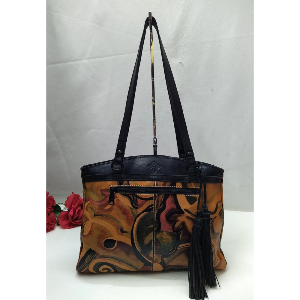 Patricia Nash Multicolor Leather Tassel Double Handles Tote Bag